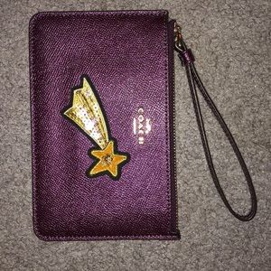 Coach burgundy money purse